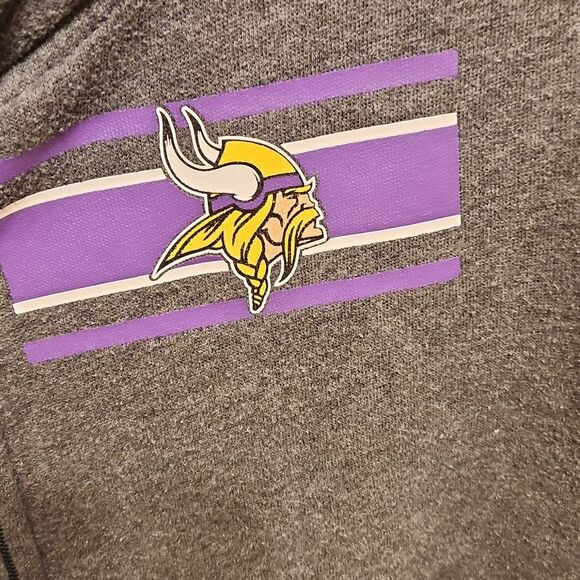 NFL Minnesota Vikings Women's Gray & Purple Zip-Up Jacket Hoodie Size M - Picture 2 of 8